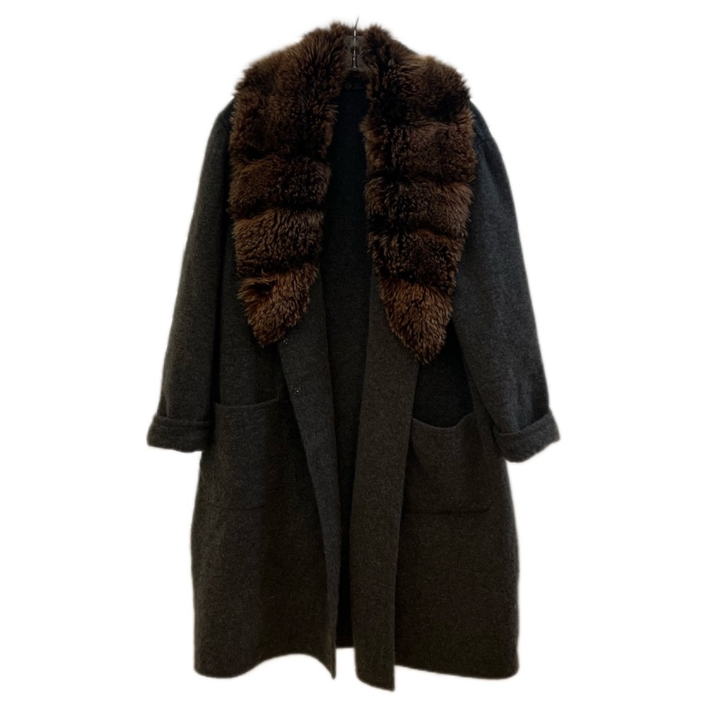 Loro Piana 100% cashmere fur trim winter coat